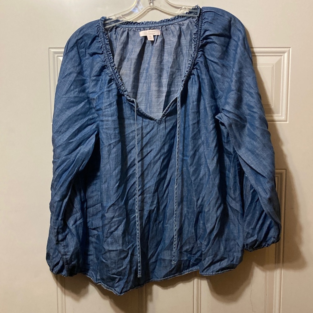 LC Lauren Conrad Denim Blue Blouse M